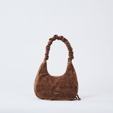 Sac bandoulière froncé – Petit, Marron foncé