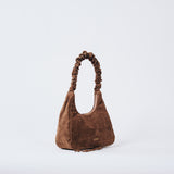 Sac bandoulière froncé – Petit, Marron foncé