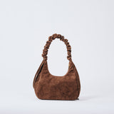 Sac bandoulière froncé – Petit, Marron foncé