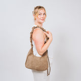Sac porté épaule plissé - Petit, Taupe