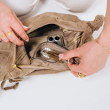 Sac porté épaule plissé - Petit, Taupe