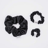 Lot de 3 chouchous en soie noire