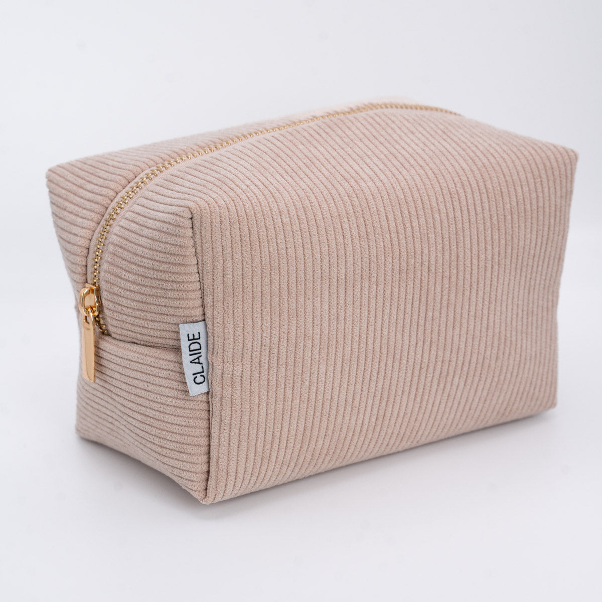 Trousse de toilette en velours côtelé