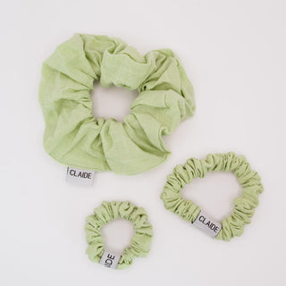 Lot de 3 chouchous en coton vert