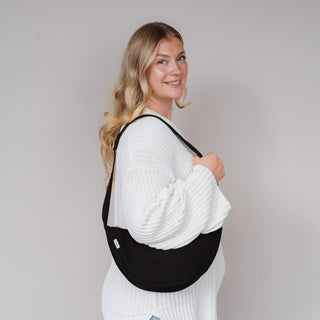 Sac bandoulière en velours côtelé noir