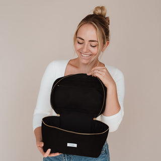 Sac de voyage en velours côtelé noir