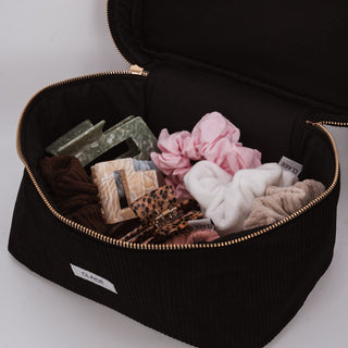 Sac de voyage en velours côtelé noir