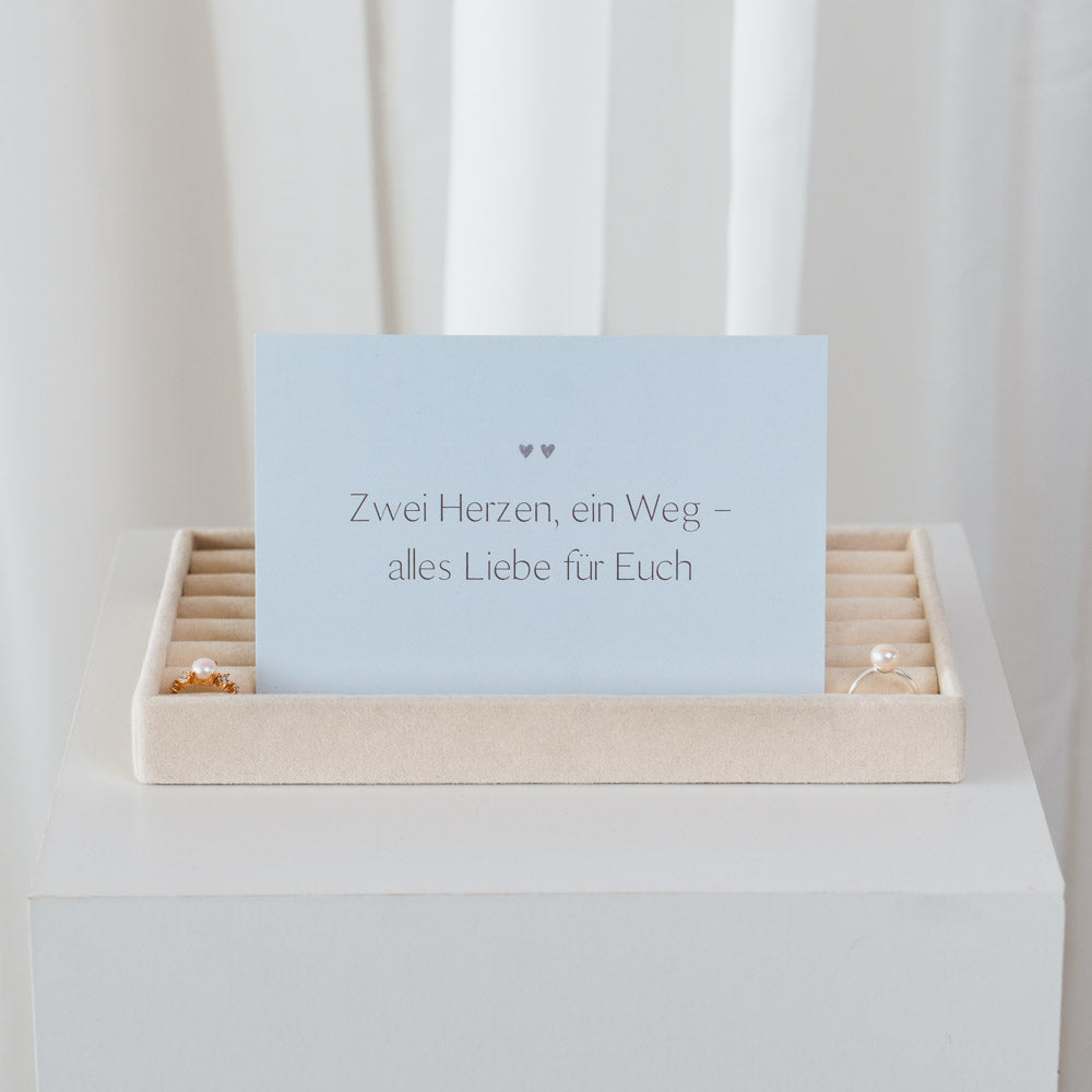 Carte postale invité "Deux cœurs"